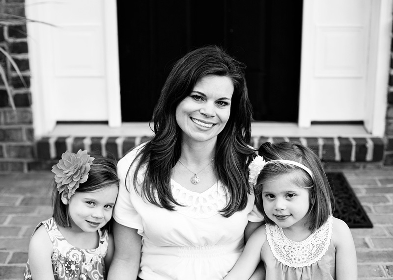 mom and twin daughters