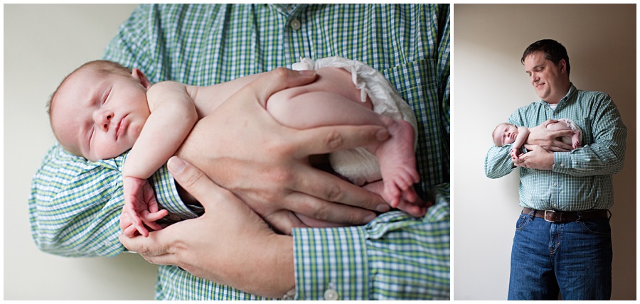 dad and newborn baby.  