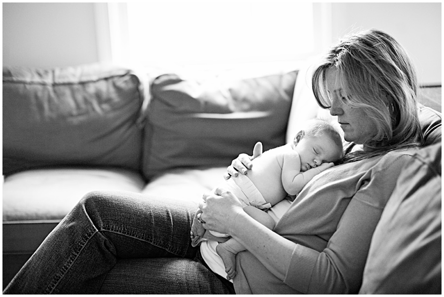 newborn baby with mom.  sleeping.