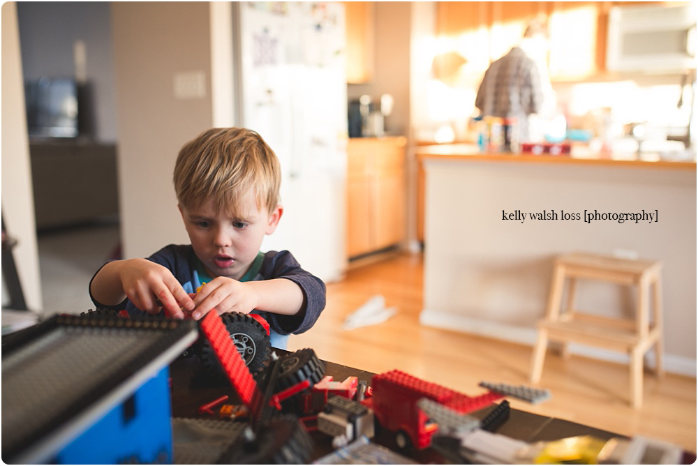 boy making legos
